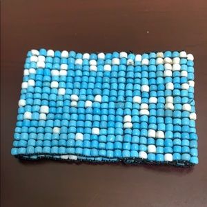 Beaded stretch turquoise bracelet